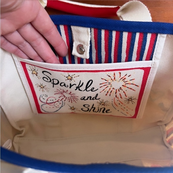 NWT BRIGHTON Red White And You Mini Canvas Tote / Crossbody Bag - Picture 14 of 16